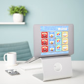 DIY-AR Birthday Sticker シール (デスク上のノートパソコン)