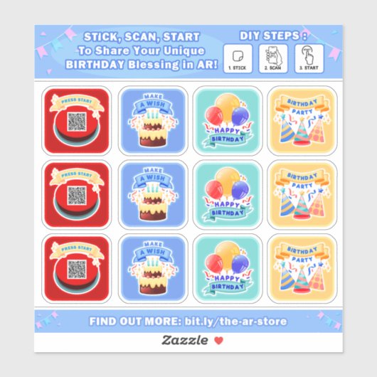 DIY-AR Story Sticker (Birthday) シール (シート)