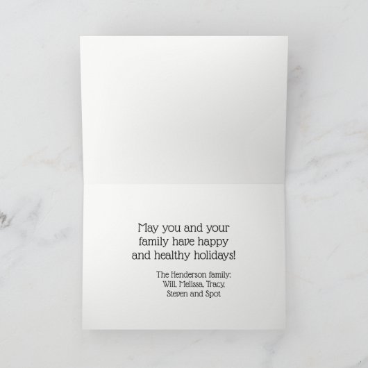 DIY BGクリスマスオーナメントレッドサークルモノグラムフォント シーズンカード (内部)