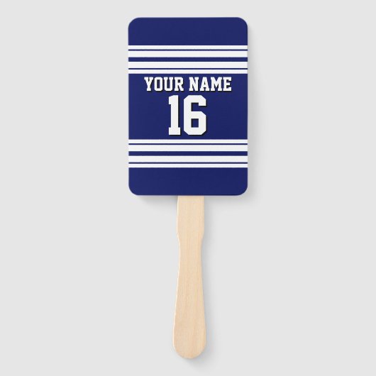 DIY BGネイビーホワイトチームジャージカスタムー番号名 ハンドファン (正面)