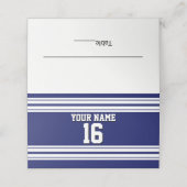 DIY BGネイビーホワイトチームジャージカスタムー番号名 プレイスカード (外部開封)