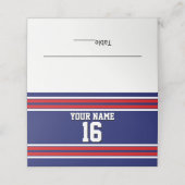 DIY BGネイビー赤チームジャージカスタムー番号名 プレイスカード (外部開封)