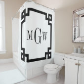 DIY BGブラックギリシャ語鍵#2 Framed 3I Monom シャワーカーテン (インサイチュ)
