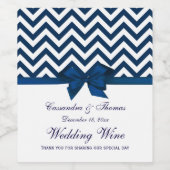 DIY BGホワイトシェブロン海軍ボウワインボトルラベル ワインラベル (シングルラベル)