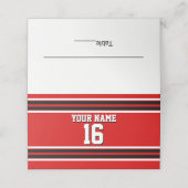 DIY BGレッドブラックチームジャージカスタムー番号名 プレイスカード (外部開封)