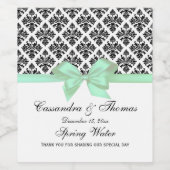 DIY BGヴィンテージブラックウィットダマスミントボウ ワインラベル (シングルラベル)