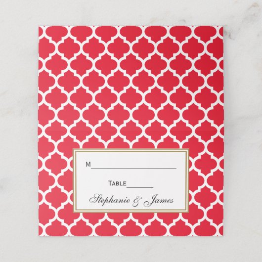 DIY BG赤モロッコクローバープレイスエスコートカード プレイスカード (外部開封)