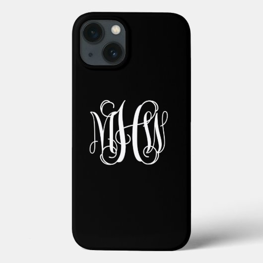 DIY BG 3つのイニシャル入り絡み合う蔦のモノグラムフォント Case-Mate iPhoneケース (裏面)
