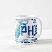 DIY Boarding Pass Mug: Perfect Travel Gift コーヒーマグカップ (正面右)
