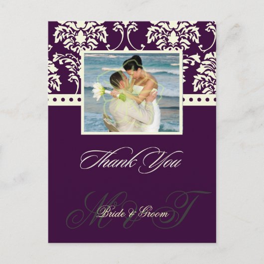 DIY Color/結婚's Thank You Photoはがき， ポストカード (正面)