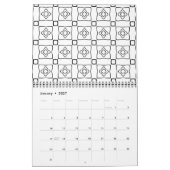 DIY Coloring Pattern custom Outline Art - カレンダー (1月 2027)