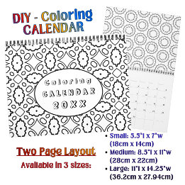 DIY Coloring Pattern custom Outline Art - カレンダー