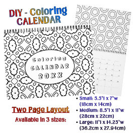 DIY Coloring Pattern custom Outline Art - カレンダー