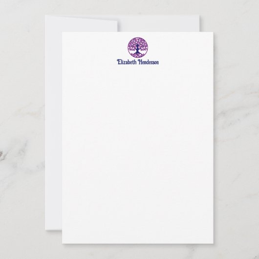 DIY Colors生鮮のカーリーツリーのホットピンク サンキューカード (正面)