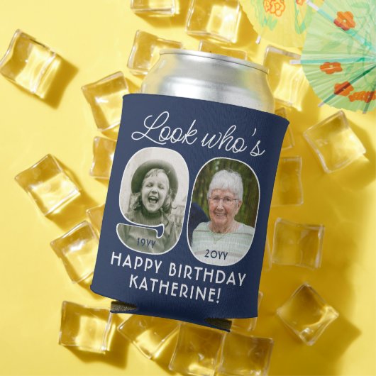 DIY Colors • 90歳の誕生日パーティー2枚の写真 缶クーラー (インサイチュ 夏)