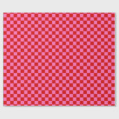 DIY Colors Check Checkerboard Pink Red ラッピングペーパー (フラット)