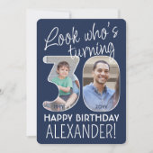 DIY Colors ・ Look Who's 30 Birthday Party 2写真 招待状 (正面)