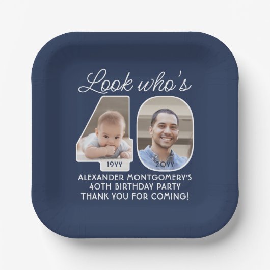 DIY Colors ・ Look Who's 40 Birthday Party 2写真 ペーパープレート (正面)