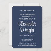 DIY Colors ・ Look Who's 40 Birthday Party 2写真 招待状 (裏面)