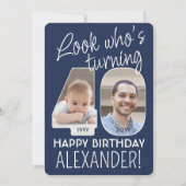 DIY Colors ・ Look Who's 40 Birthday Party 2写真 招待状 (正面)