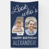 DIY Colors ・ Look Who's 40 Birthday Party 2写真 横断幕 (縦)