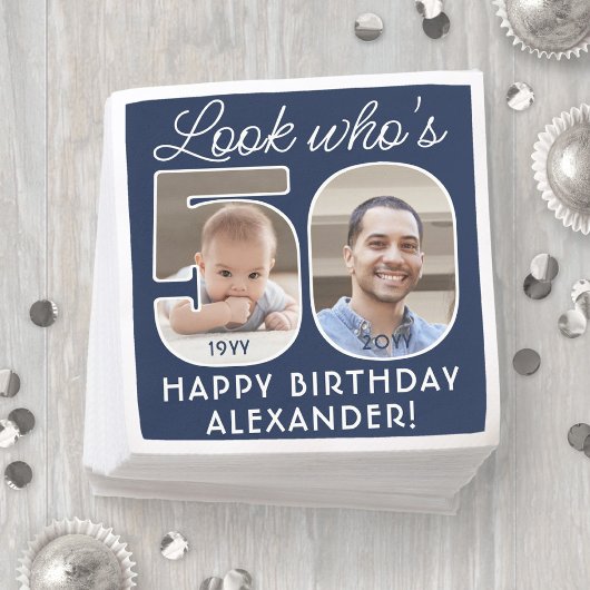 DIY Colors ・ Look Who's 50 Birthday Party 2写真 スタンダードカクテルナプキン