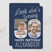 DIY Colors ・ Look Who's 50 Birthday Party 2写真 招待状 (正面/裏面)