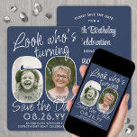 DIY Colors ・ Look Who's 60 Birthday Party 2写真 セーブザデート<br><div class="desc">誰が60歳になったか見ろ！招待状の家族と友人の60th誕生祝いに近い写真とカスタム一緒に日付のパーティの招待状を保存する。写真とこのテンプレートの文言はパーソナライズするシンプルために必要である。背景、文字、数字の輪郭のネイビーブルーとホワイトカラーは、すべてザズルのデザインツールを使用することによりカスタマイズ、可能である。(画像の配置のヒント：写真を正確に配置する簡単の方法は、Zazzleウェブサイトにアップロードする前に写真をトリミングする。追加もしの要救済件、メッセージを下さい：)このカードはあなたの選択の2つの写真を備えモダンて、スクリプト書とヴィンテージアートスタイリッシュデコタイポグラフィ。このユニークデザイン男女兼用は、男性にも女性にも適している。ハッピー60番誕生日!</div>