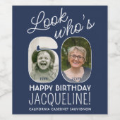 DIY Colors ・ Look Who's 60 Birthday Party 2写真 ワインラベル (シングルラベル)