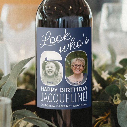 DIY Colors ・ Look Who's 60 Birthday Party 2写真 ワインラベル