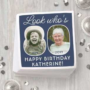 DIY Colors ・ Look Who's 80 Birthday Party 2写真 スタンダードカクテルナプキン