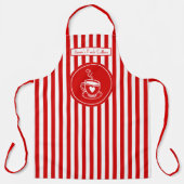 DIY Colors Vertical Stripe Red White Coffee Brewer エプロン (正面)