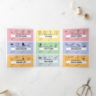 DIY Custom Activity Coupons Trifold Card 三つ折りカード