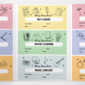 DIY Custom Activity Coupons Trifold Card 三つ折りカード (内部中)