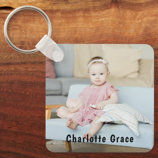 DIY Custom Personalized Photo and Name キーホルダー (正面)