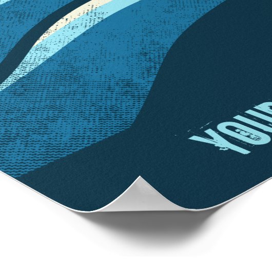 DIY Custom Travel Poster Beach Ocean Surfing Theme ポスター (角)