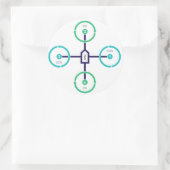 DIY Drone Quad+ステッカー ラウンドシール (バッグ)