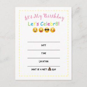 DIY Emojiの誕生日の招待状 招待状