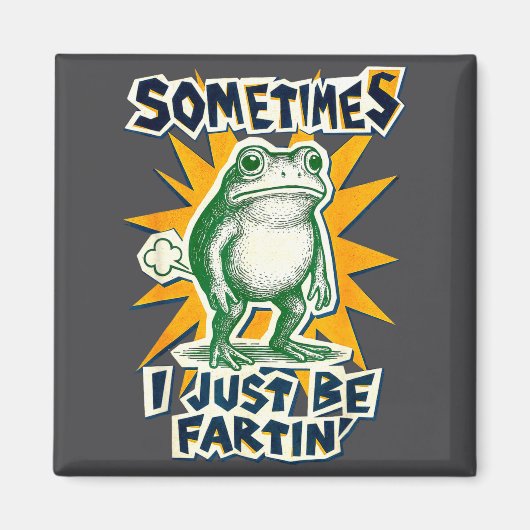 DIY Fartin Sometimes Collage I Just Frog Poster Jo マグネット (正面)