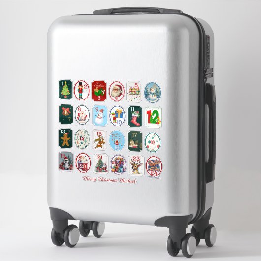 DIY Festive Advent Calendar シール (スーツケース)