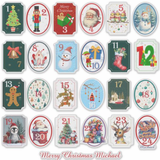 DIY Festive Advent Calendar シール (正面)