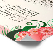 DIY Hibiscus Pink 15のテーブル結婚シーティングチャート ポスター (角)