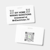 DIY HOME WIRING QUESTIONS電気技師バッジ バッジ (Front & Back)