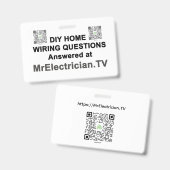 DIY Home Wiring Questions at MrElectrician.TV バッジ (正面＆裏面)