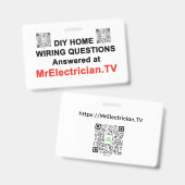 DIY Home Wiring Questions at MrElectrician.TV バッジ (正面＆裏面)