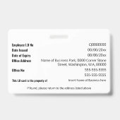 DIY IDカードオレンジ色の白い写真ロゴテンプレート バッジ (裏面)