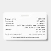 DIY IDカードクラシックシンプルの写真ロゴNOバーコード バッジ (裏面)