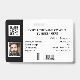 DIY IDカードクラシックシンプル写真ロゴ白黒 バッジ