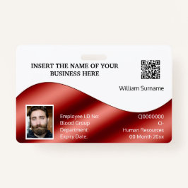 DIY IDカードフェイク赤白 |フォトロゴ バッジ