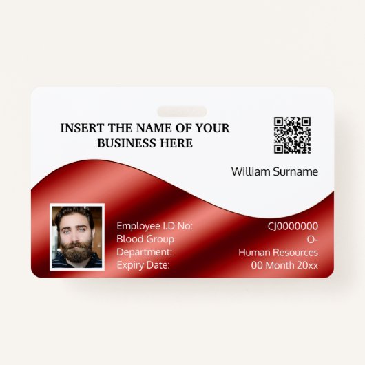 DIY IDカードフェイク赤白 |フォトロゴ バッジ (正面)